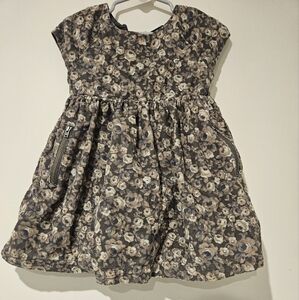 Baby Gap Corduroy Dress With Flower Pattern, Size 3, Multicolor